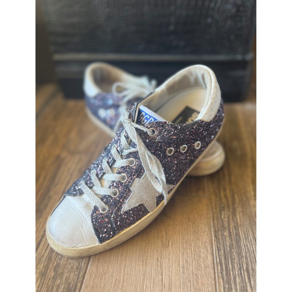 Golden Goose  Super-Star Glitter Upper Leather Star Sneakers